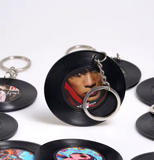 Miniature Vinyl Record Style Custom NFC Keychains