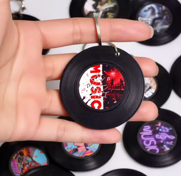 Miniature Vinyl Record Style Custom NFC Keychains