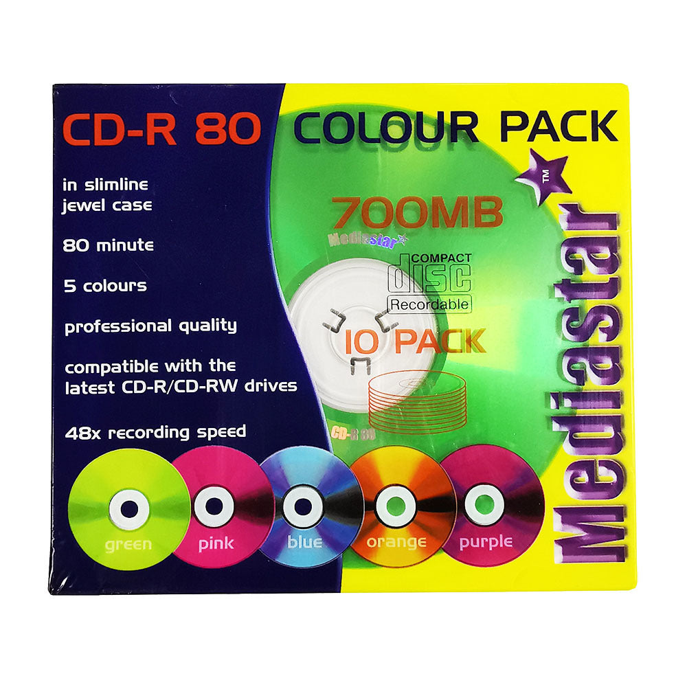 10 Pack Multi Coloured CD-R | Taiyo Yuden Japanese Import | Circa 2003 NEW Old Stock