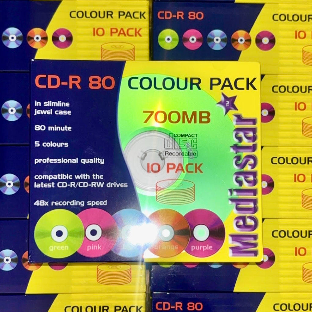 10 Pack Multi Coloured CD-R | Taiyo Yuden Japanese Import | Circa 2003 NEW Old Stock
